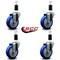 Service Caster 4'' Blue Poly Wheel Swivel 1-3/8'' Expanding Stem Caster Set, 4PK SCC-EX20S414-PPUB-BLUE-138-4 - alternate 4